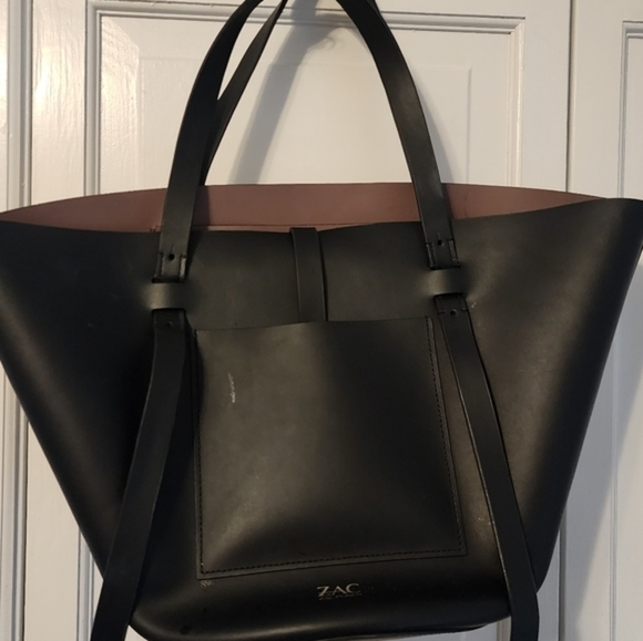 👜 Zac Posen Belay Large Colorblock Tote – French Roast & Black - Picture 7 of 16